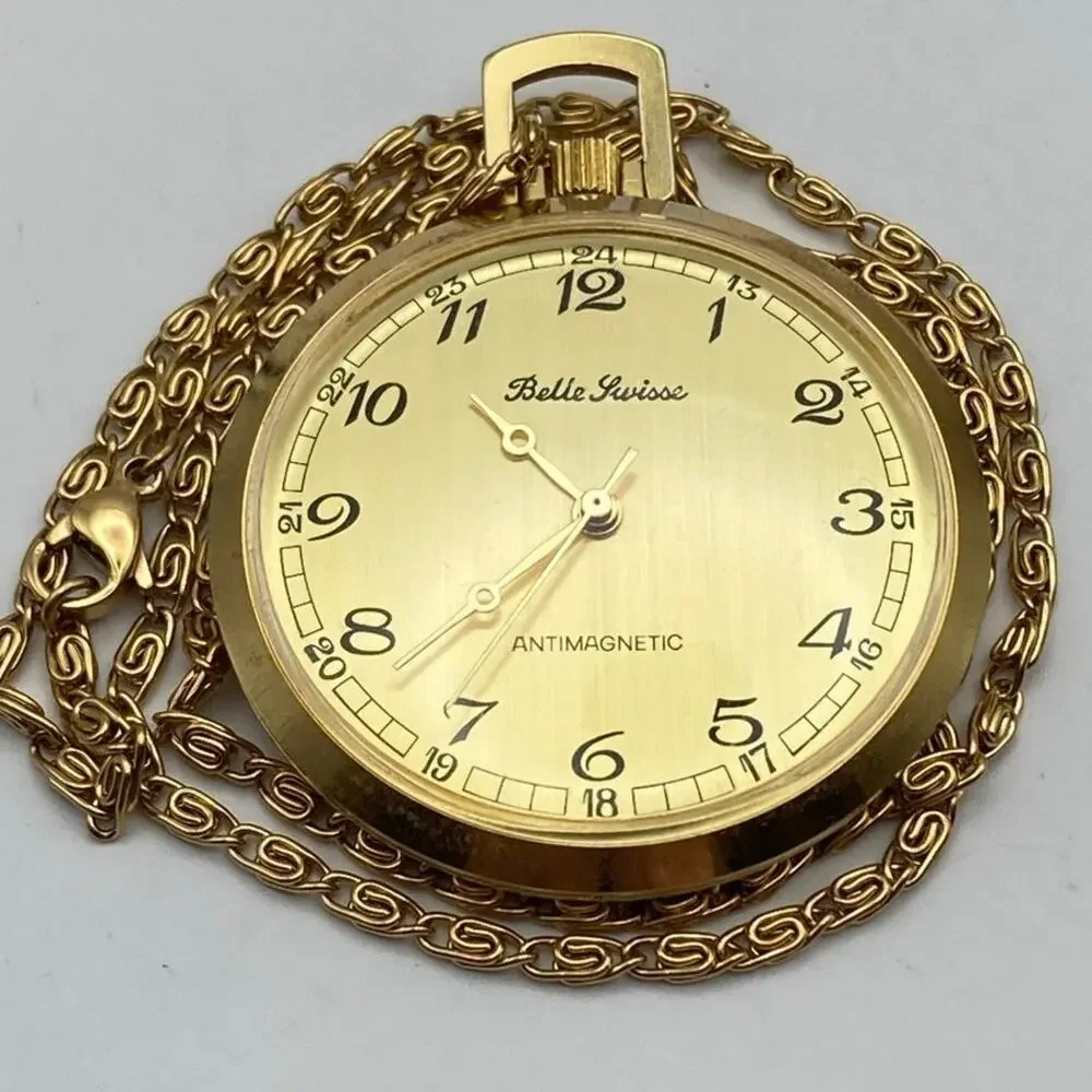 VTG Pocket Watch  Mechanical Bella Suisse Hong Kong 42mm Antimagnetic Runs *Read